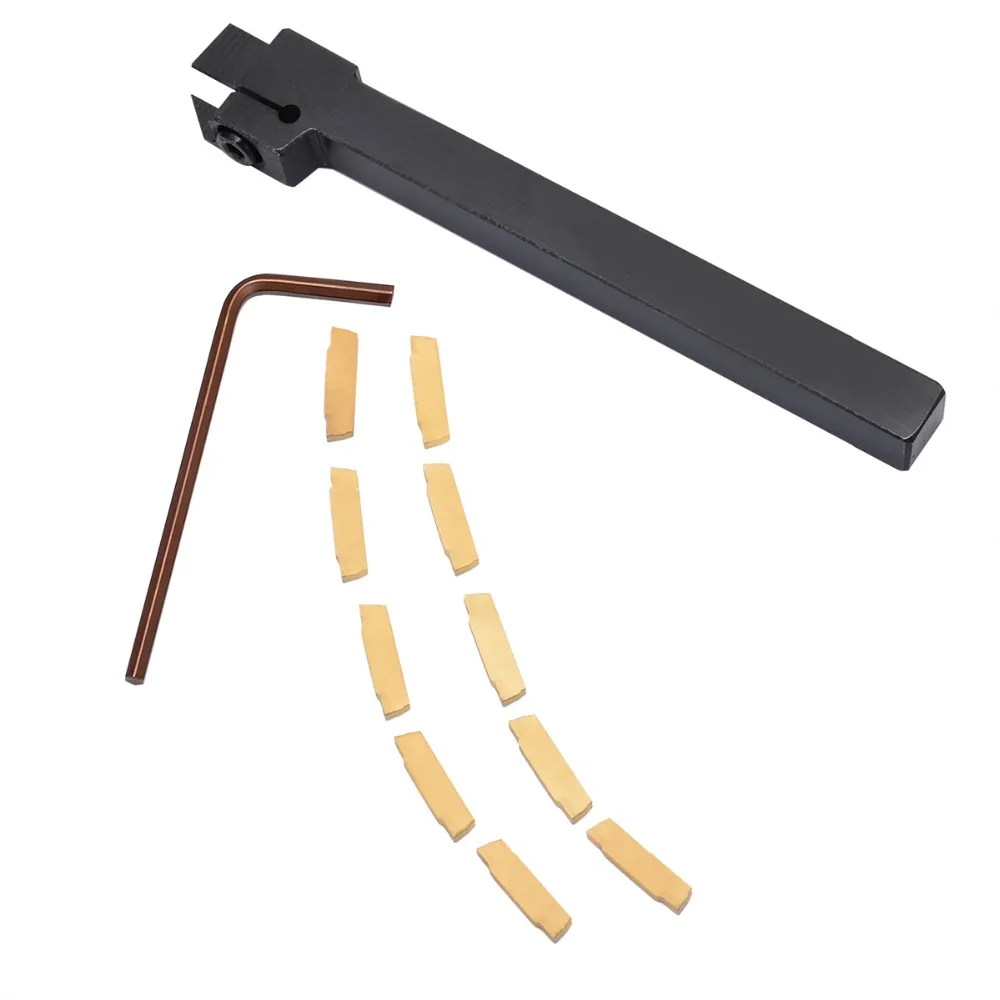 

10pcs MGMN200 Blades Inserts with MGEHR1010-2 Turning Tool Holder Boring Bar For Power Tool