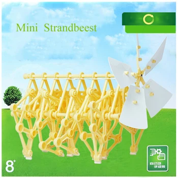 

Newly Mini Wind Powered Walker DIY Building Blocks Educational Teaching Toys DIY Assembly Models Robot For Children Gifts