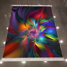 Неоновый цветной синий красный желтый фиолетовый абстрактный 3d принт, микроволокно анти скольжение обратно моющиеся декоративные килим области ковер