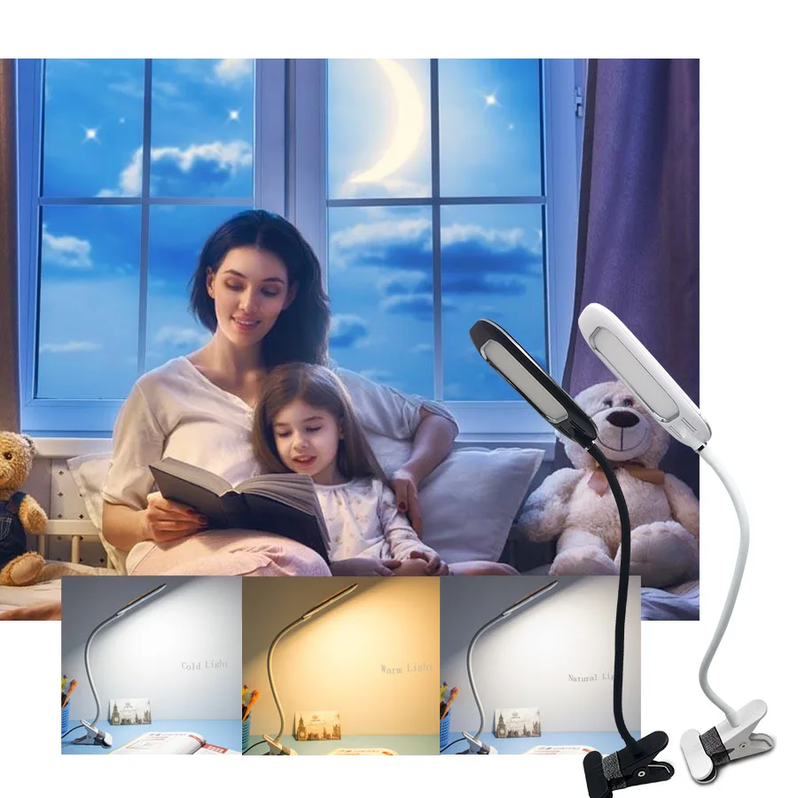 

LED Night Light LED Rotatable 3 Mode Dimming Touch Switch Reading Table Lamp Built in Battery Desk Lamp Soft Light desk lamp