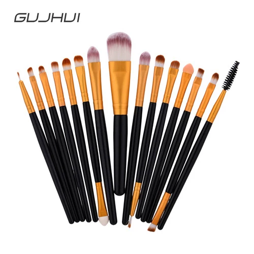 

15Pcs Professional Makeup Brush Set Powder Foundation Eyeshadow Eyelash Blending Blush Contour Make Up Brushes Kit Cosmetics