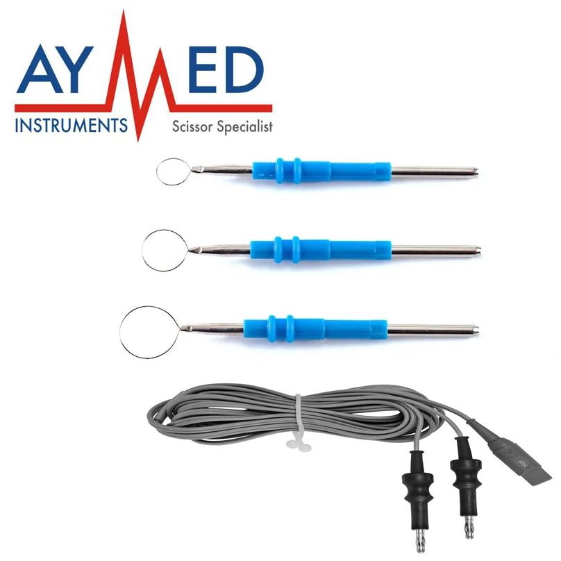 

30 pieces diathermy electrode and 5 cables electro surgical instruments scissors surgical instruments