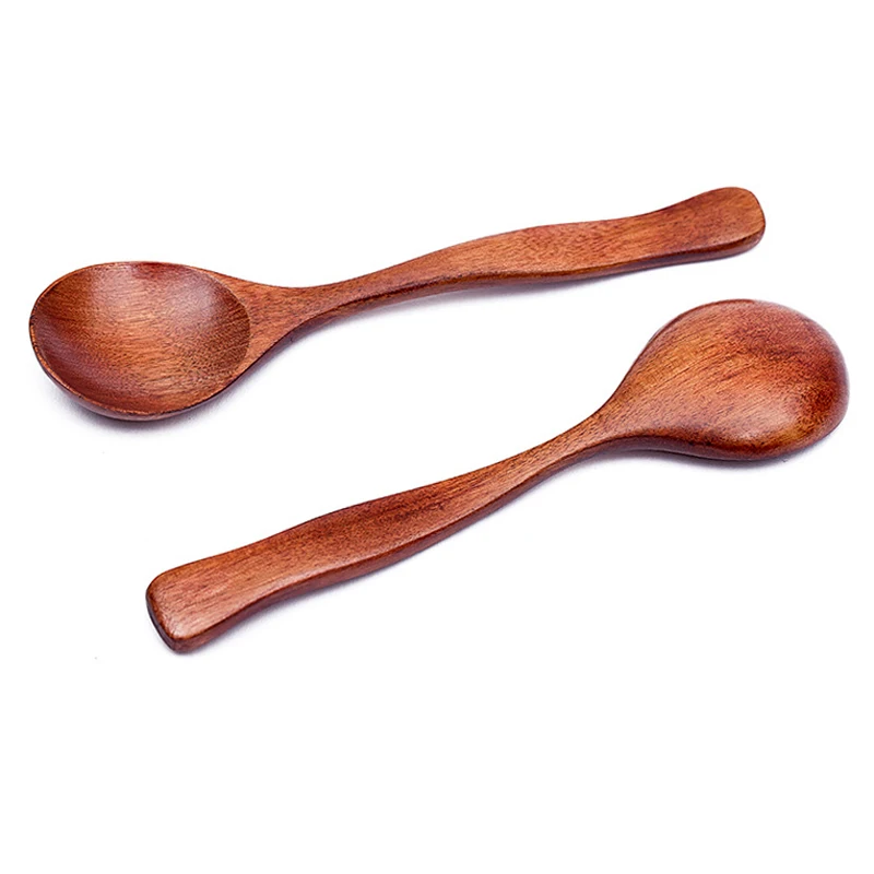 Wooden Spoon Chinese Wood Rice Soup Spoon Small Dining Spoons Dessert Tea Spoon Kids Spoon Kitchen Accessories (2)