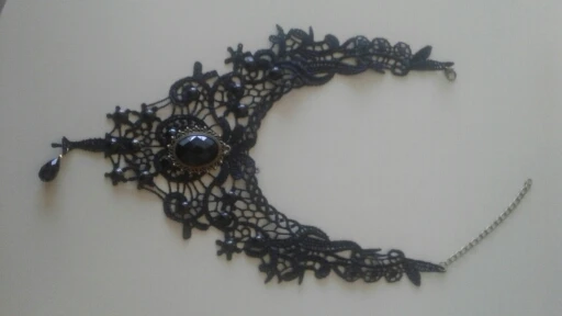 Black Lace & Beads Collar Necklace photo review