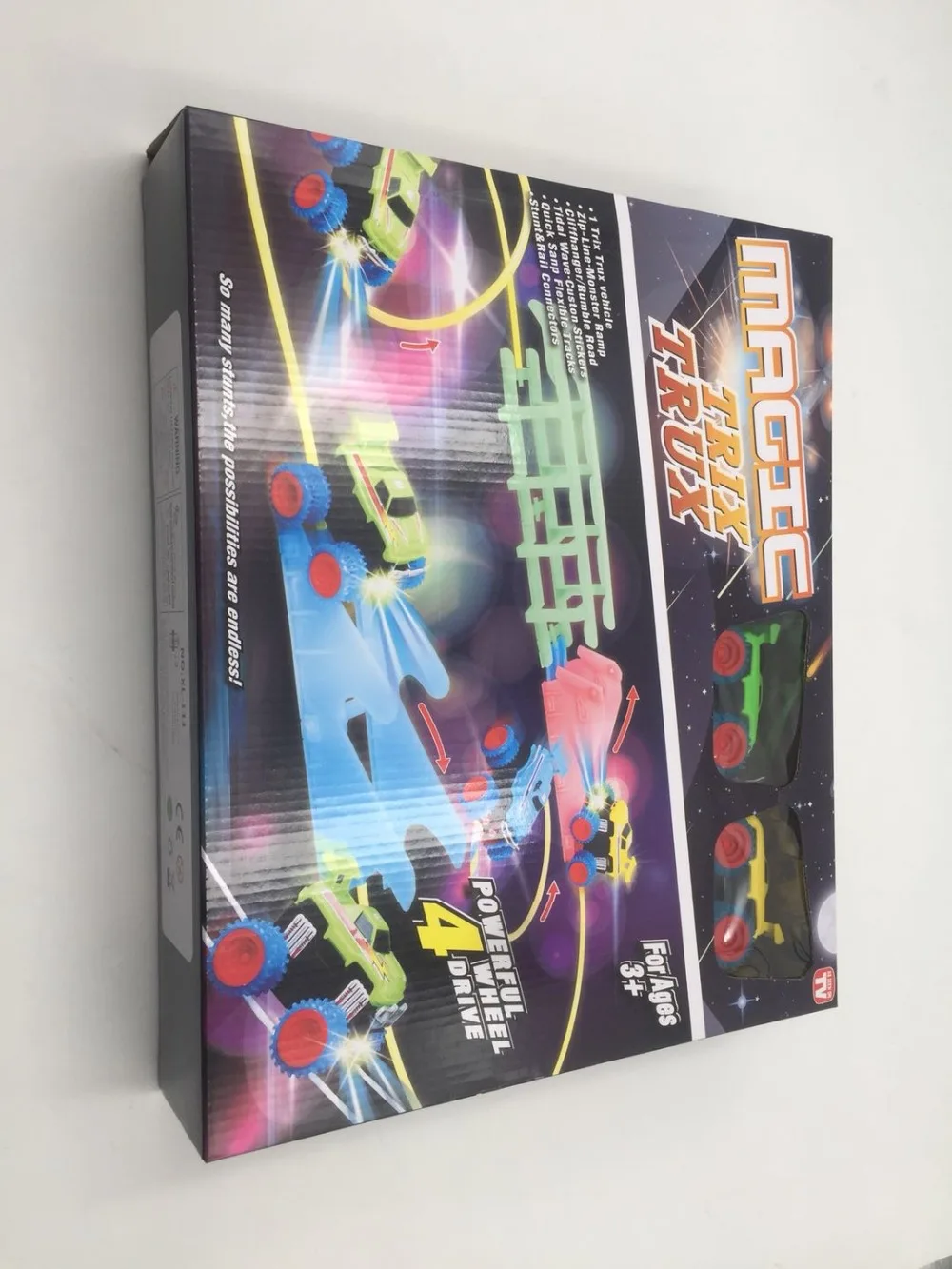 Cena Blask w ciemności 2 samochodów, TRIX TRUX Monster trucków, że klapki, wspinać się i linii Zip potężny napęd na 4 koła wspinaczka liny