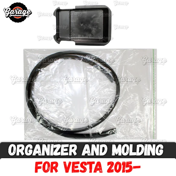 

Organizer in armrest and windshield molding for Lada Vesta 2015- storage box container holder tray and protective molding