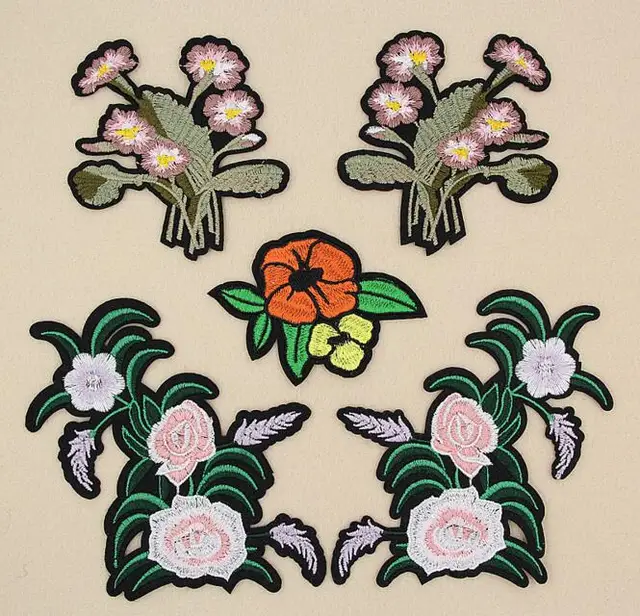 Iron On Menjahit On Patch Bunga Bordir Motif Applique Wanita Pakaian