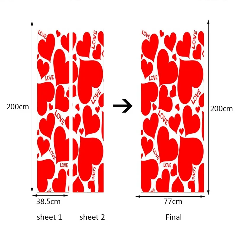 Романтическая дверь прилипает украшение в виде Метопа спальни дверь очень Любовь дизайн двери палочки День Святого Валентина День памяти