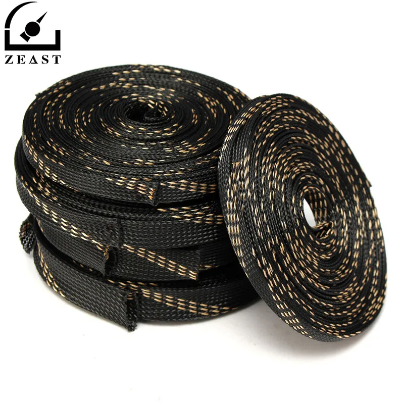 ZEAST 1PC 5M/10M Black Braided Cable Sleeving PET Nylon Wrapping Cable Casing Cable Sleeves Wire 8mm/10mm/12mm/15mm/20mm/25mm ZEAST 1PC 5M/10M Black Braided Cable Sleeving PET Nylon Wrapping Cable Casing Cable Sleeves Wire 8mm/10mm/12mm/15mm/20mm/25mm