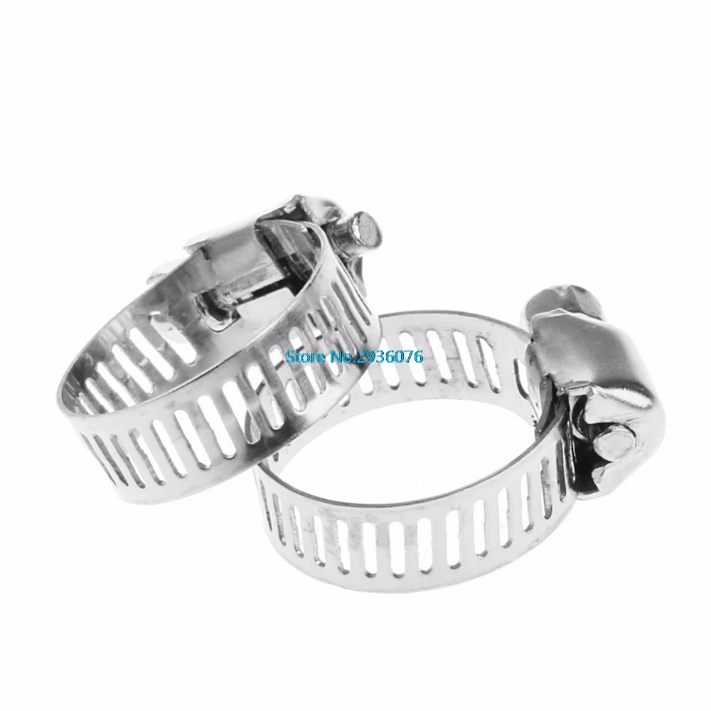

10Pcs/set Stainless Steel Adjustable Drive Hose Clamp Fuel Line Worm Clip 1/2"-3/4