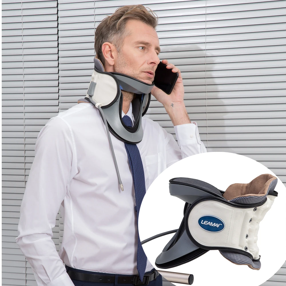 Medical Inflatable Cervical Collar Tractor Upper Back Neck Massager