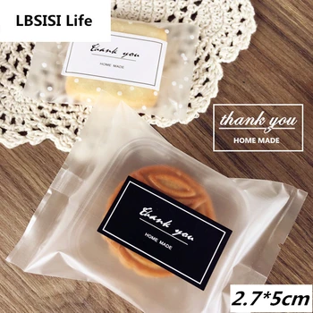 

104PCS 2.7x5cm Black White Thank You Home Made Sticker Cookie Bag Labels Creative Paper Seal Adhesive Decorative Custom Stickers