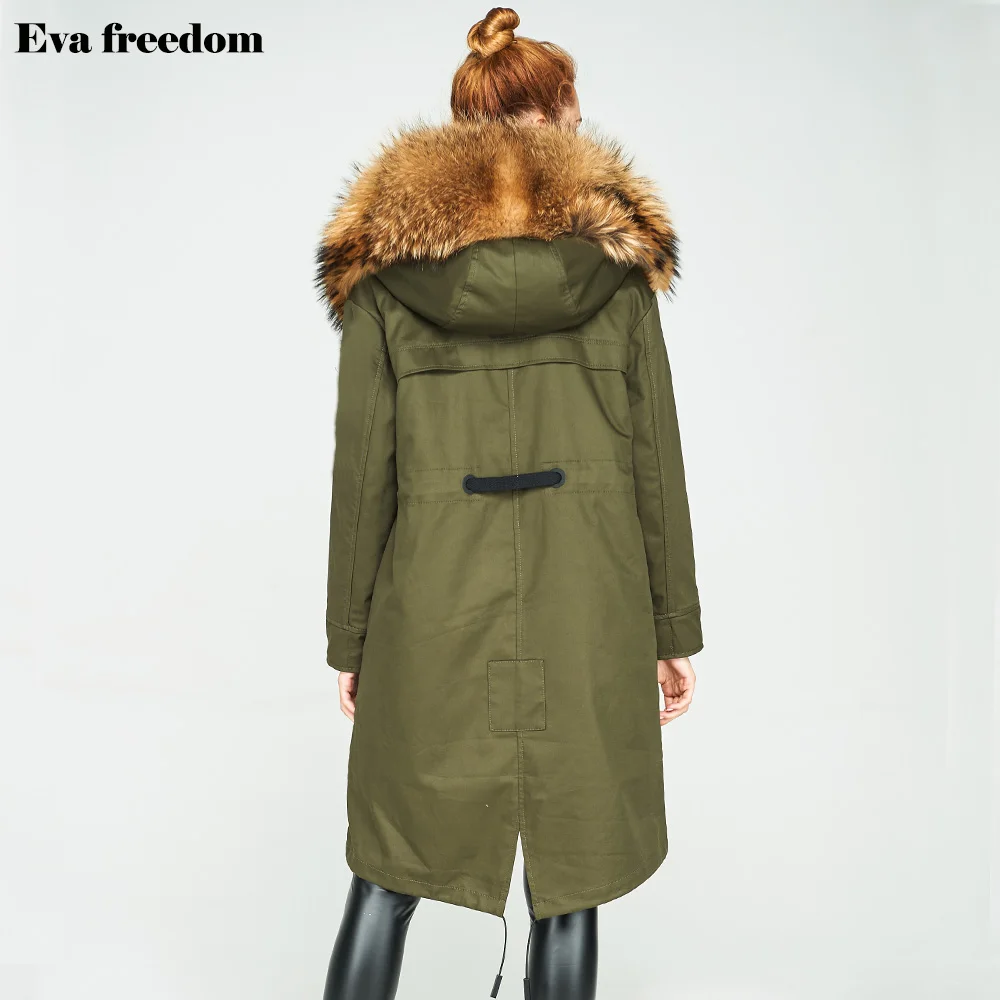 Eva freedom2018 Фирменная оригинальная цельная парка из овечьей шерсти длинное пальто с