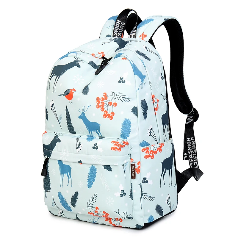 2018 Animal Bird Deer Backpack Women Rucksacks Preppy Style School