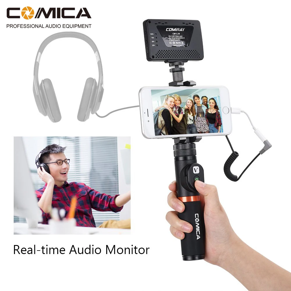 Comica CVM-WS50(A) UHF 6 Channels Wireless Phone Lavalier Microphone System For Smartphone/DSLR Camera Comica CVM-WS50(A) UHF 6 Channels Wireless Phone Lavalier Microphone System For Smartphone/DSLR Camera