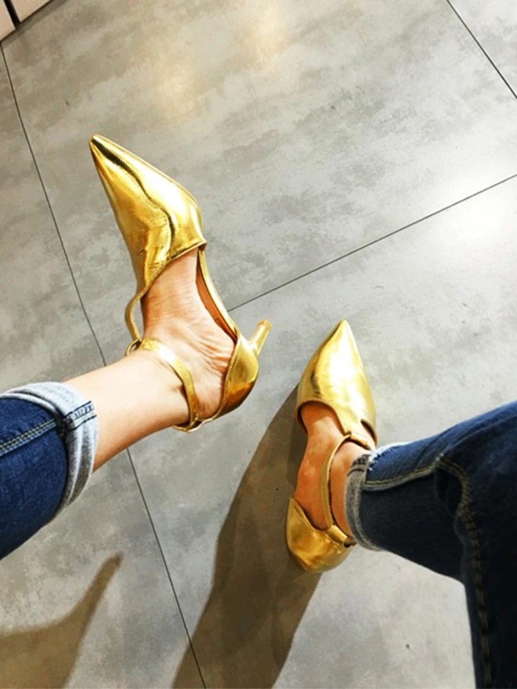 

Women Pumps Ladies Shoes Think High Heel Flock Slip On Elegant Pointed Toe Brown Woman Wedding Shoes Fashion T-Strap High Heels