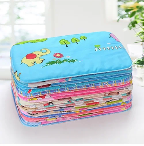 5pcs 24 * 35cm Printed Diapers Kids Cloth Diapers Baby Stroller Pram Waterproof Bed Reusable Layer Foil Mat Blanket Urine P