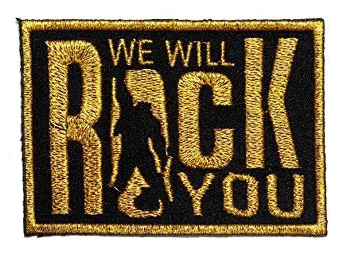 

GOLDEN We will rock you Logo Music Rock Band LOGO Embroidered NEW IRON ON SEW ON Patch Applique Baseball Cap Hat Heavy Metal