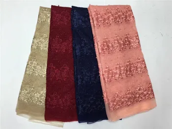 

Goog Quality Beautiful beaded lace fabric for wedding dress african tulle lace fabric fashion french net lace fabric red wine
