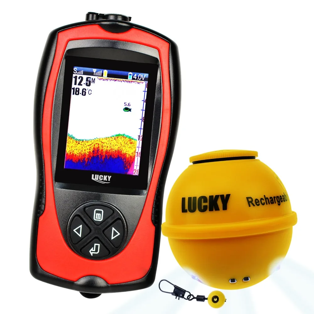 Lucky Wireless Fish Finder w/ Fish Attractive Light Lamp & Color LCD