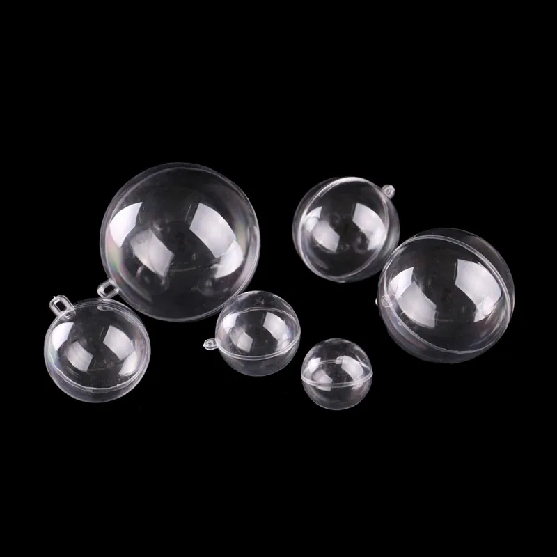 

5pcs 4/5/6/7cm Transparent Round Ball Christmas Tree Hanging Balls Ornament DIY Plastic Open Clear New Year Home Xmas Gift Decor