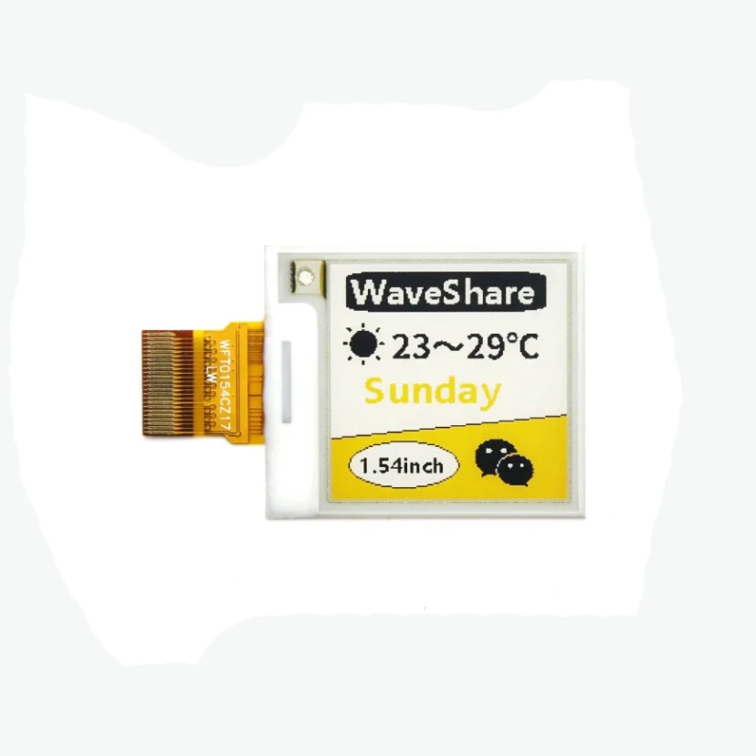 

ShenzhenMaker Store 1.54inch E-Ink raw display module e-paper SPI for Raspberry Pi/STM32 yellow black white three-color display