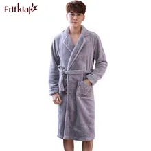 Fdfklak кимоно для мужчин банный халат длинный рукав фланель мужской халат пижамы Халаты утолщенные теплые мужские халаты кимоно hombre L-2XL