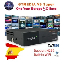 GTMEDIA GTMedia V9 супер-цифра спутниковый телевизионный ресивер DVB-S2 H.265 встроенный WI-FI+ 1 год Европа Испания CCcam ТВ коробка новейшая версия V8 NOVA