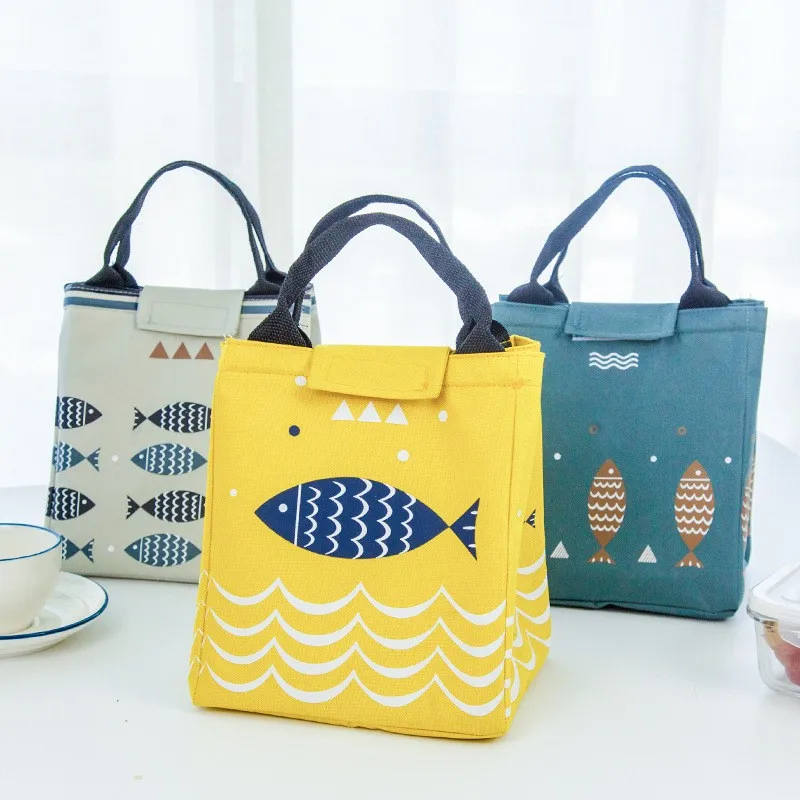 

Fashion Portable Lunch Bag Pouch Storage Box Insulated Thermal Waterproof lunch box Bento Cooler Picnic Tote for Women kids Men