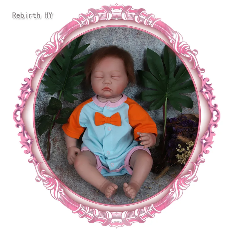 

Rebirth HY New Fashion 50cm emulsified baby soft glue baby baby doll birthday present doll.