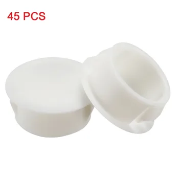 

Uxcell 45pcs White 19mm Mounting Dia. 10.2mm Height Nylon Round Fingertip Pressure Snap Locking Caps Hole Cover Without Gasket
