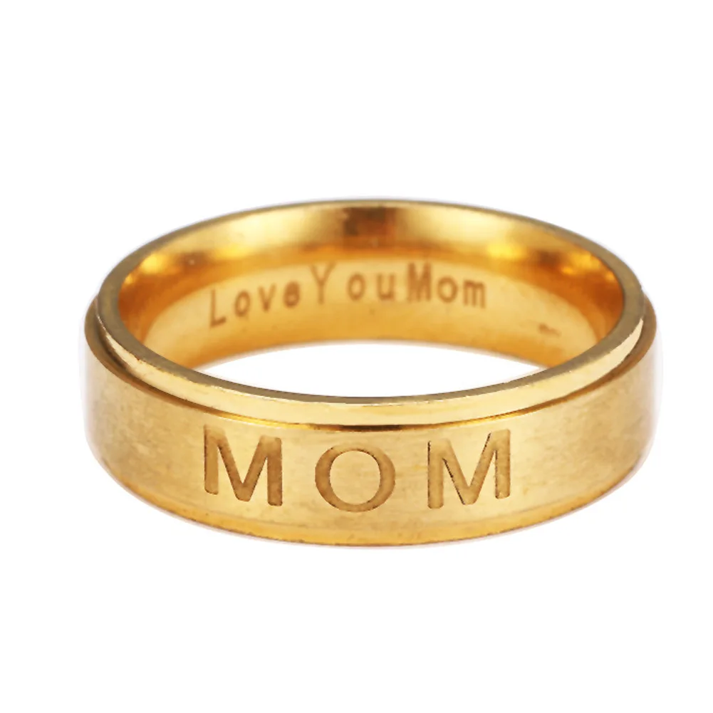 

MOM Carving Women Ring Ladies Elegant Delicate Finger Knuckle Rings Charm Love You Mom Ring Jewelry Mother'S Day Gift
