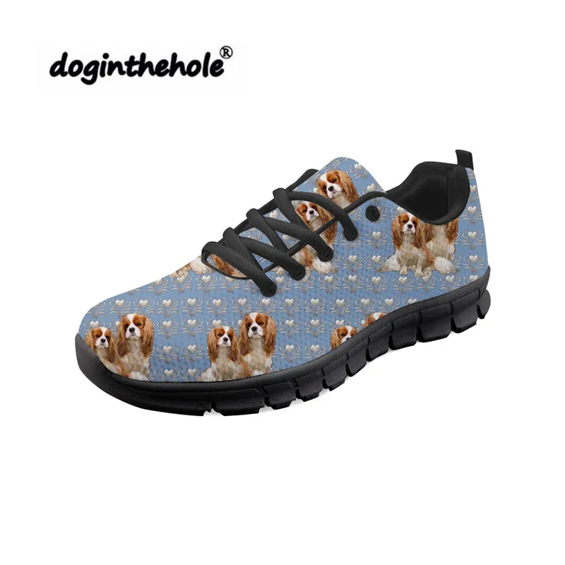 

Doginthehole Cavalier King Prints Walking Shoes Women Sneakers Woman Sports Comfortable Lace up Mesh Breathable Zapatos de mujer