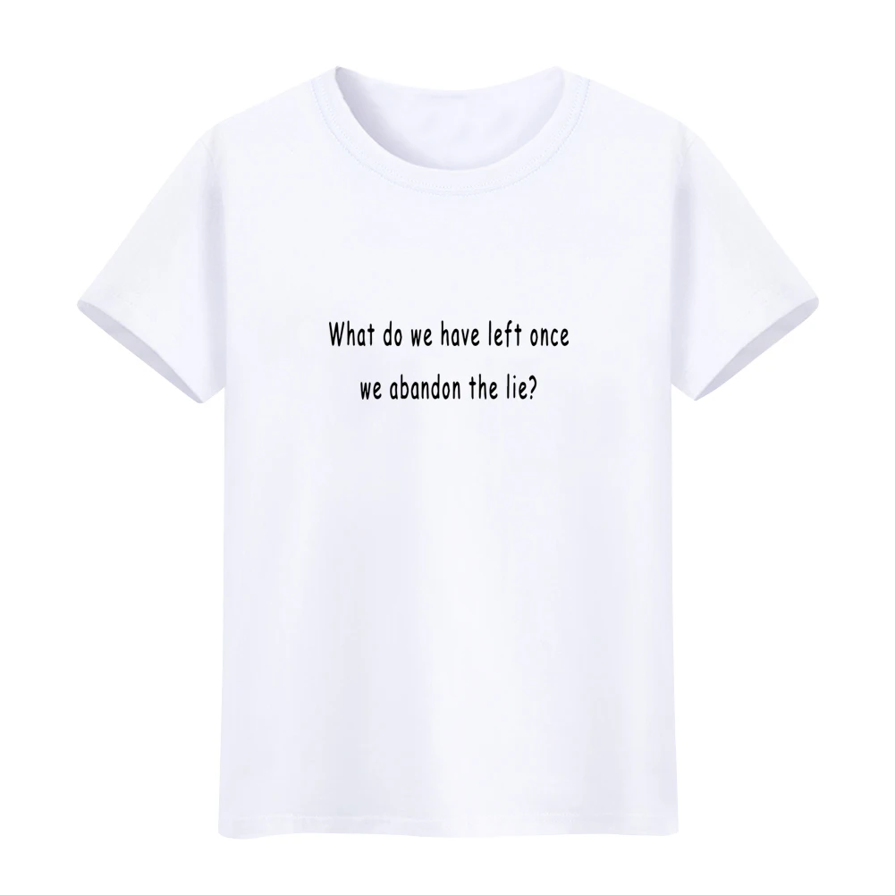 English Sentence Simple Summer Print Women Casual T Shirt Couple Top