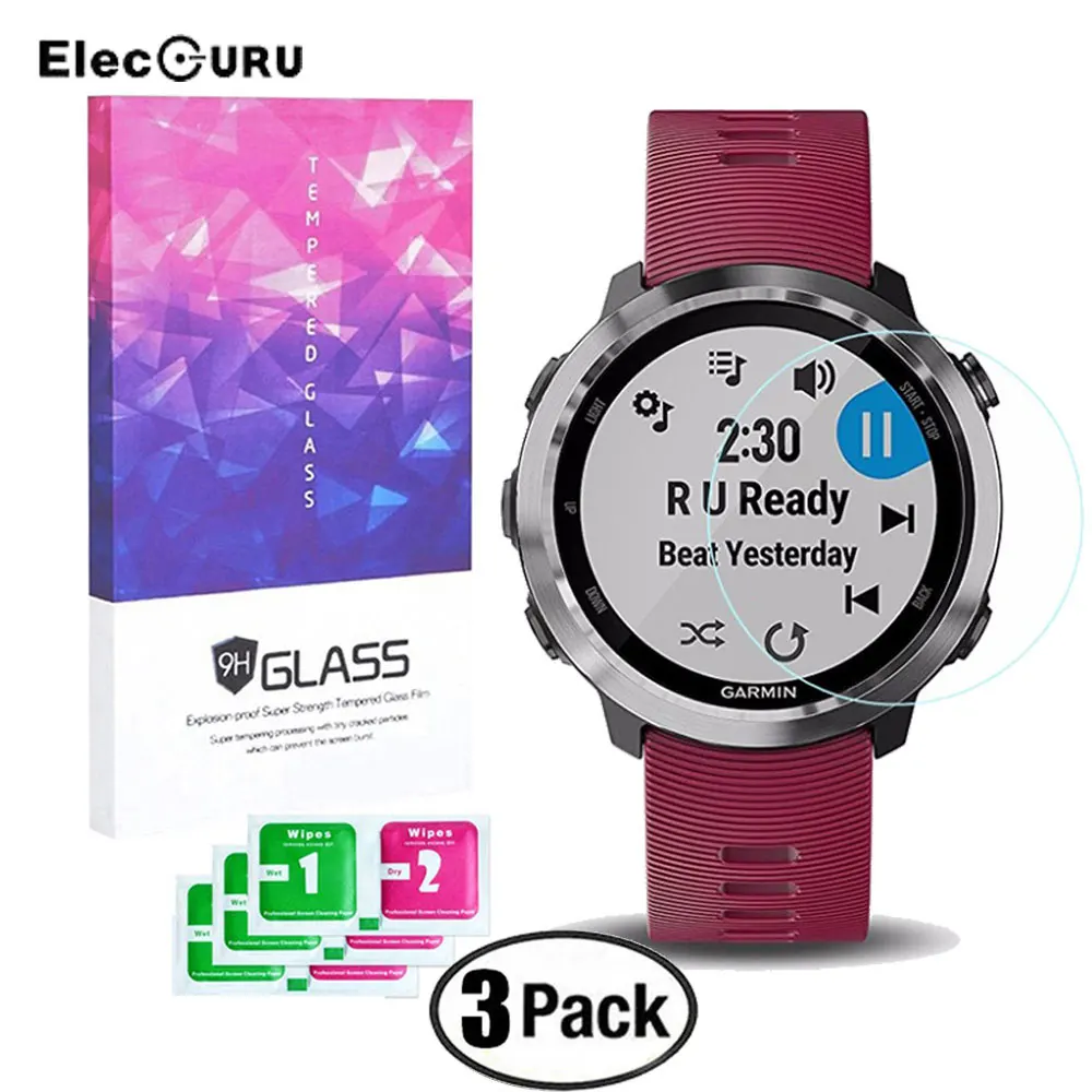

9H Tempered Glass For Garmin Forerunner 645 Watch Premium Screen Protector Anti Scratch Explosion-proof Screen Protective Film