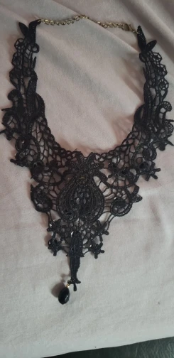 Black Lace & Beads Collar Necklace photo review
