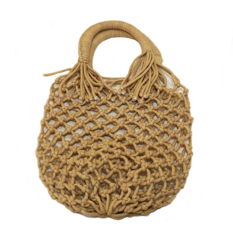 

Women Handbag Summer Beach Straw Bags Travel New INS Popular Female Hollow Casual Lady Weave Tote Knitted Net Bag SS3203