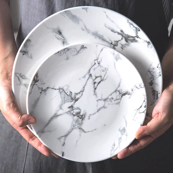 

6 inch 8 inch 10 inch Marble pattern porcelain plate ceramic Dinner Plate tableware dinner set marble dinnerware