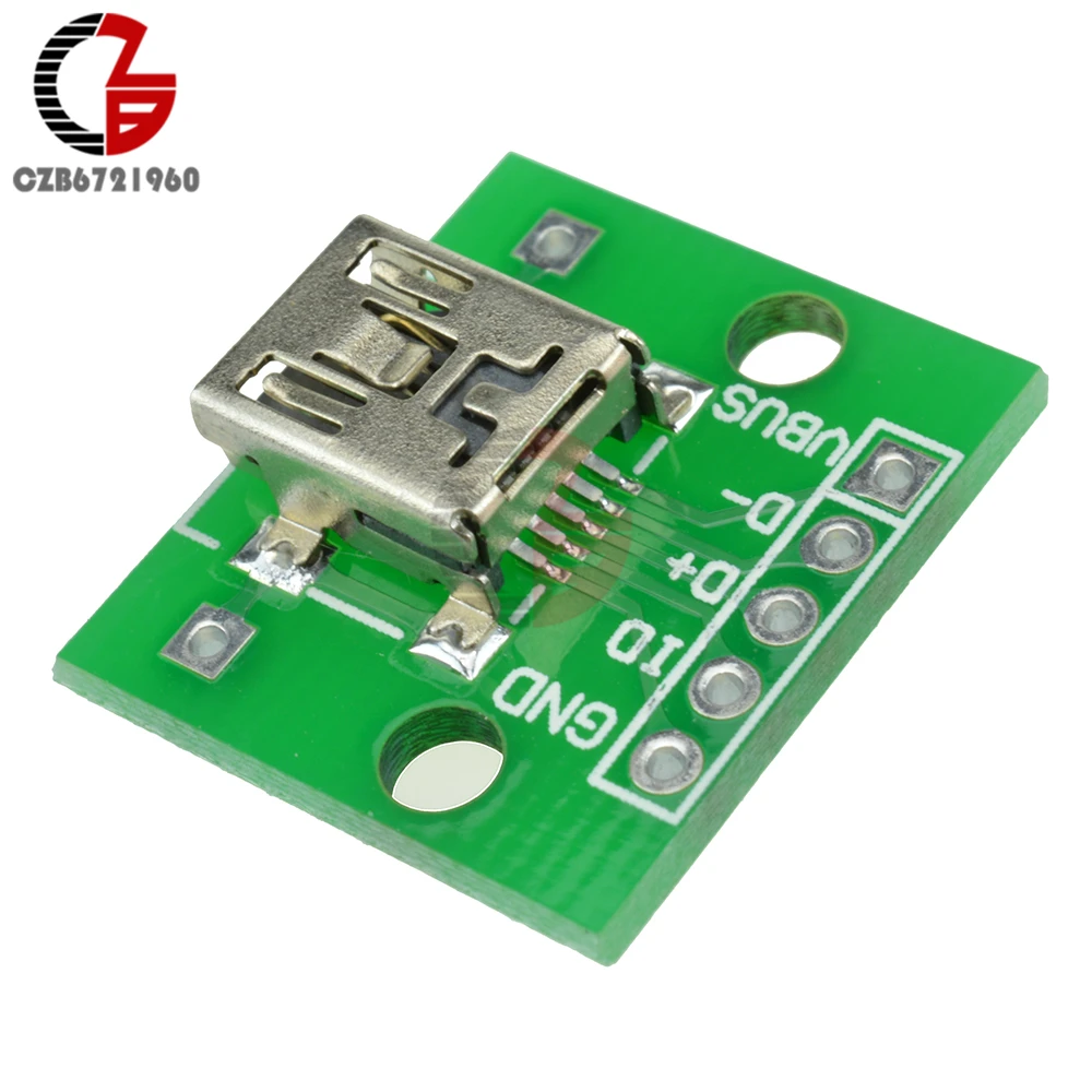 

5Pcs Mini USB to DIP Adapter Converter for 2.54mm PCB Board DIY Power Supply