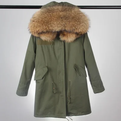 Новое модное пальто из натурального меха енота Женская зимняя куртка из искусственного меха Большой размер Парка - Цвет: color 11