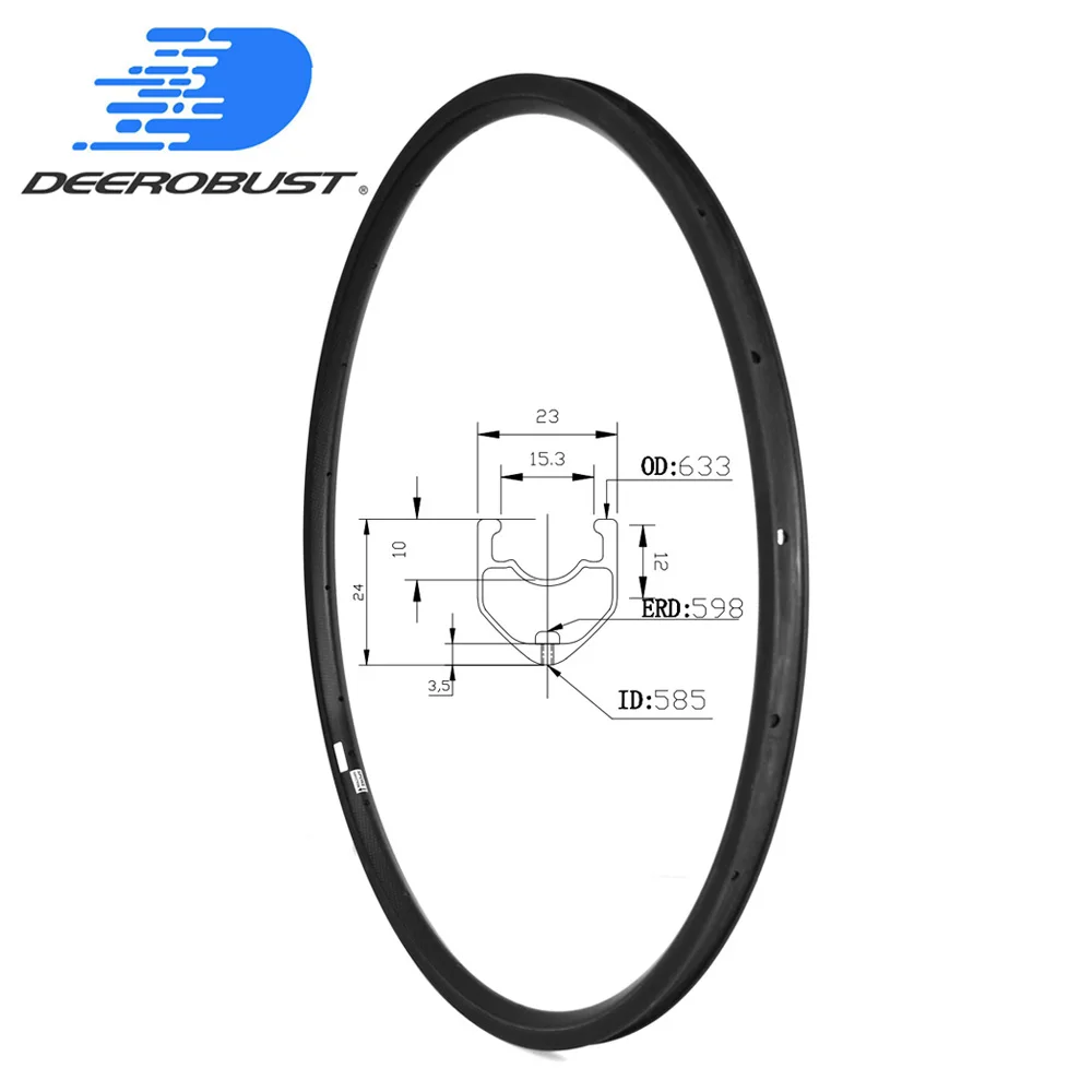 

Tubeless ready Clincher 700c 24mm depth 23mm width Road Bike Carbon Rim UD 3K TwillBicycle Rims Wheel Basalt Brake Surface