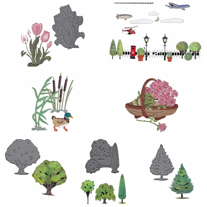 

Flower Tree Plane Metal Cutting Dies Stencils For DIY Scrapbooking Decorative Embossing Paper Cards Handcraft Die Cut New 2019