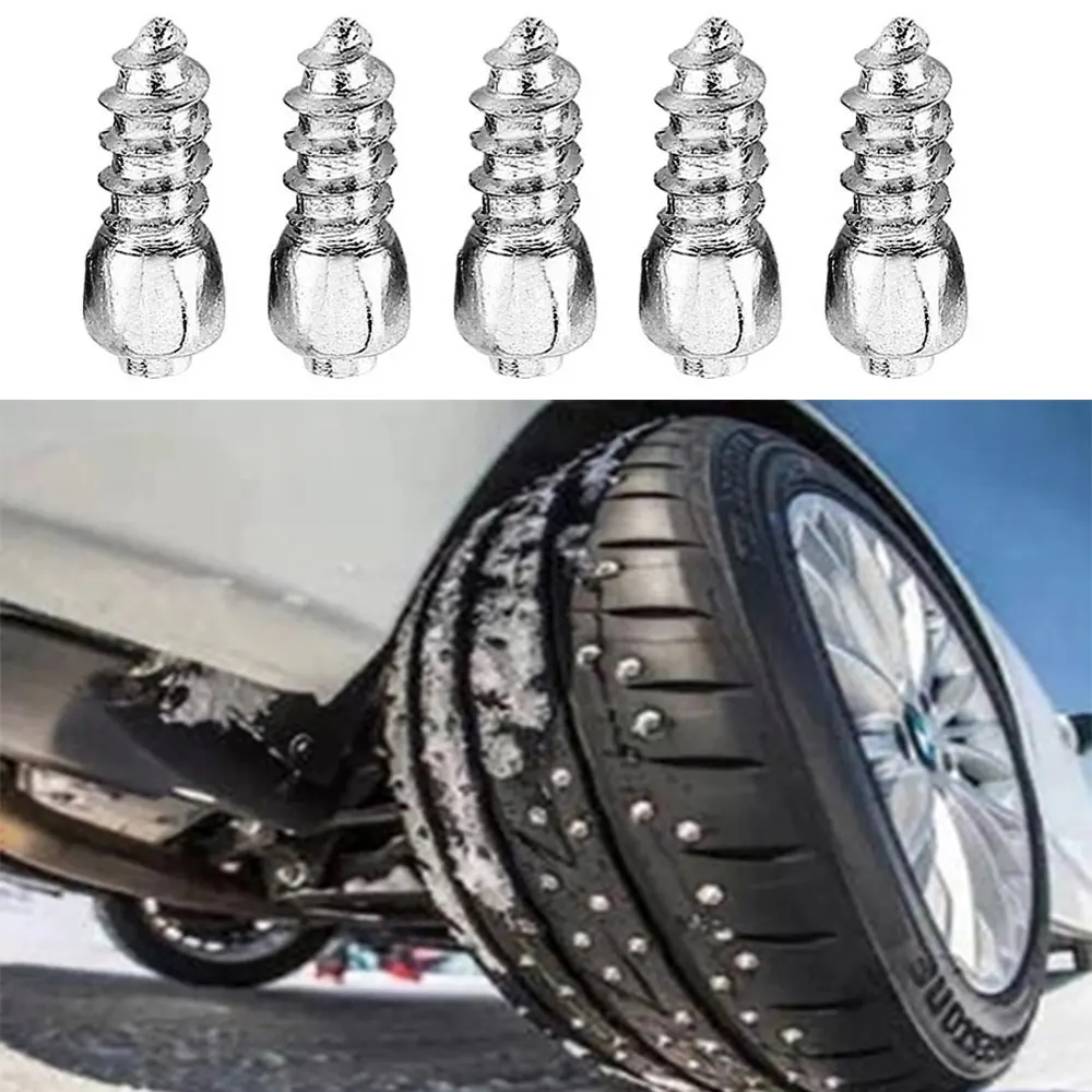 100Pcs Winter Car Anti Slip Steel Screw Stud Wheel Tire Snow Nail Spike New