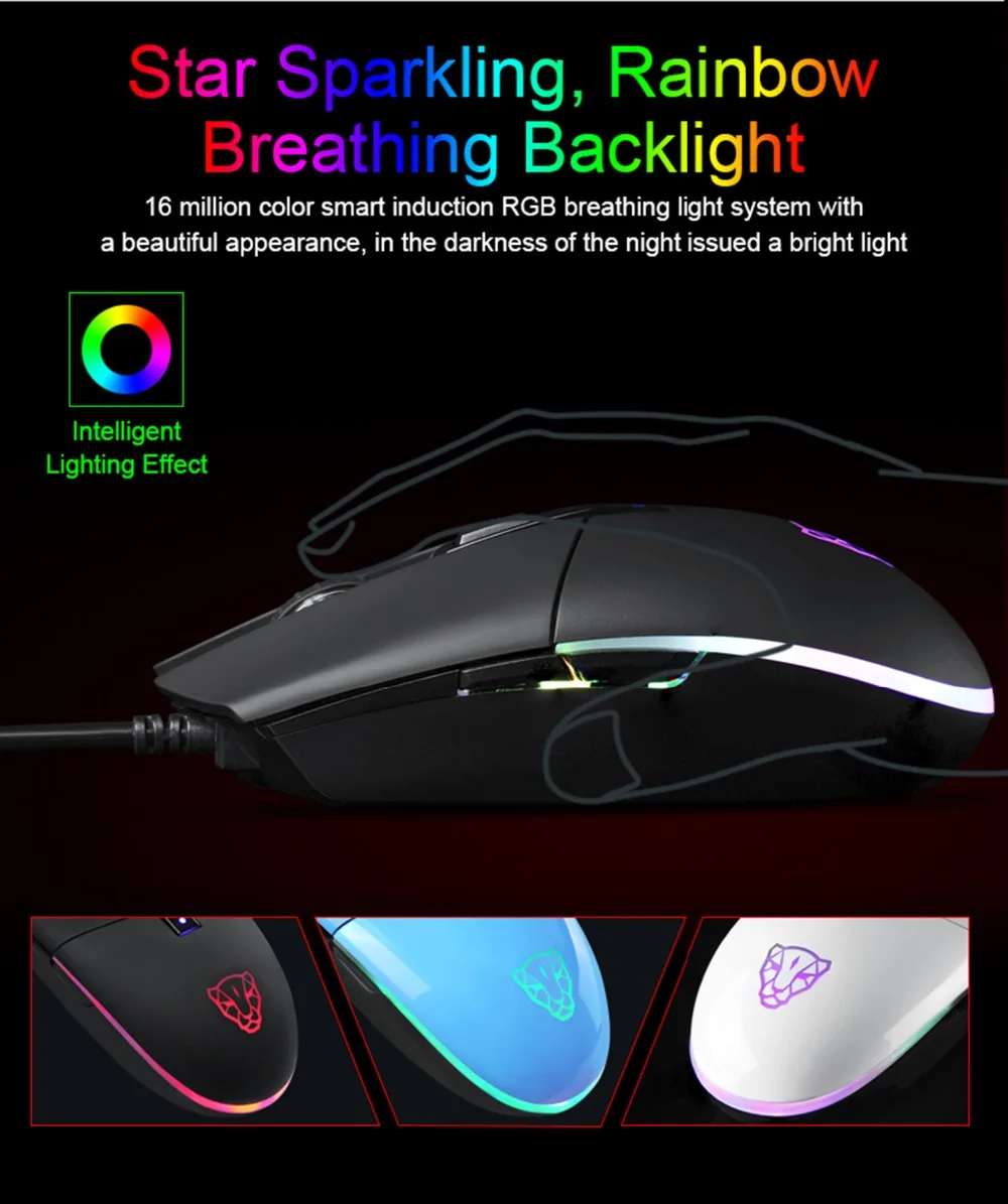 Мото Скорость V50 USB Gaming Мышь 4000 Точек на дюйм RGB холодный Подсветка Программируемый 4-Скорость Точек на дюйм регулировки эргономичная Дизайн