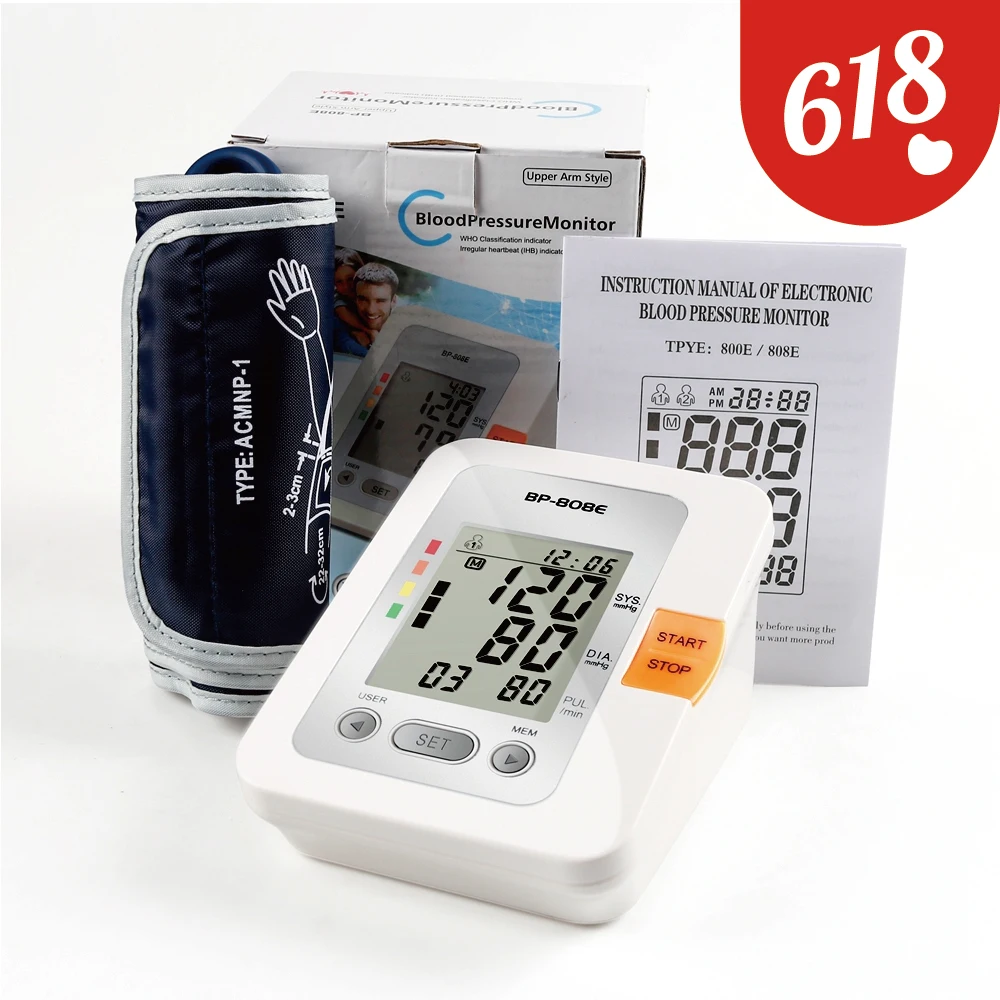 

Yongrow LCD Upper Arm Blood Pressure Monitor Heart Beat Meter Machine Tonometer For Measuring 22-32 Cuff Length Automatic