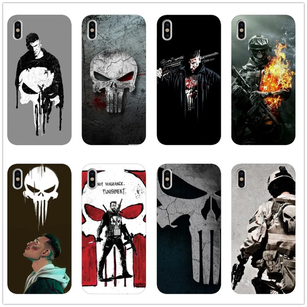 The Punisher Frank Castle Bling Popular Black Soft Tpu Case for iPhone X 8 7 6 6S Plus 5 11 11PRO MAX SE XS XR | Мобильные телефоны