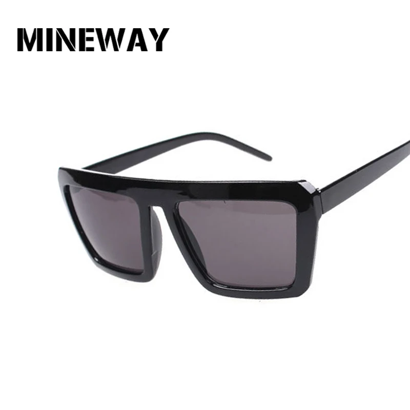 Мужские и женские Квадратные Зеркальные Солнцезащитные очки MINEWAY пластиковые