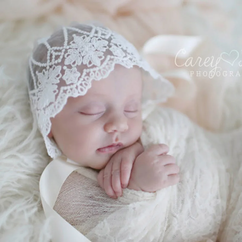 

Newborn Infant Baby lace hat Toddler Baby lovely Lace Floral Cap Girl Boy Kids Photography Props Caps Christening Flower Beanie