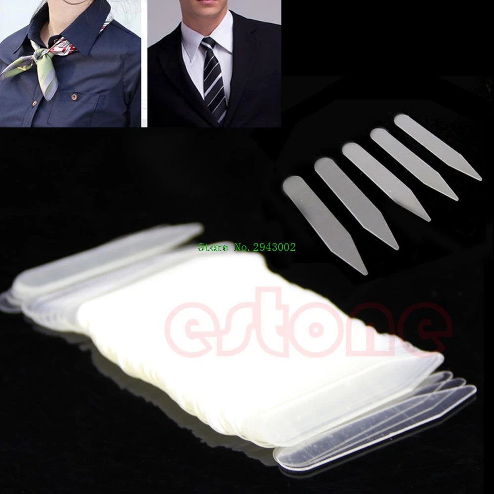 

200/400/800Pcs Men Women Formal Bones Shirt Collar Stiffeners Stays Tabs Plastic