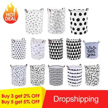 

New Laundry Basket Storage Basket Folding Toys Basket for Kids Waterproof Dirty Clothes Cotton Linen Sundries Barrels Large